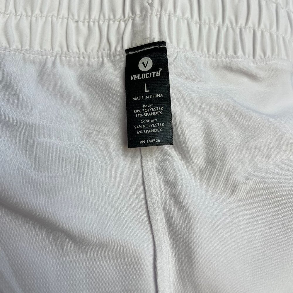 Velocity Women White Lined Shorts Drawstring Pull On Athletic Lifestyle New L - Picture 8 of 10